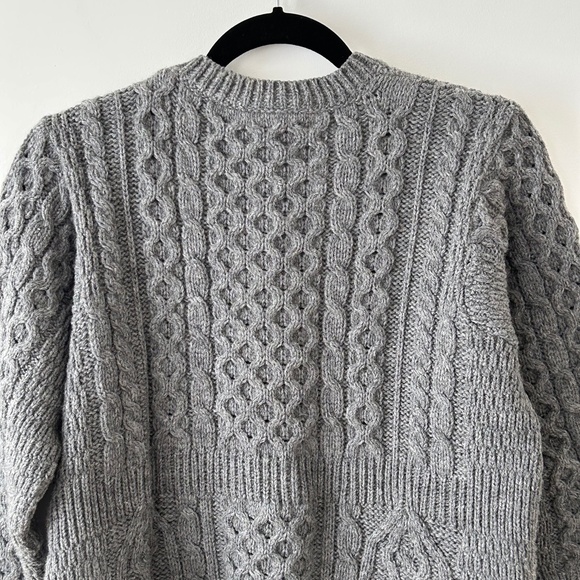 Kilronan Knitwear 100% Pure Merino Wool Gray Cardigan Made In Ireland - Picture 12 of 16